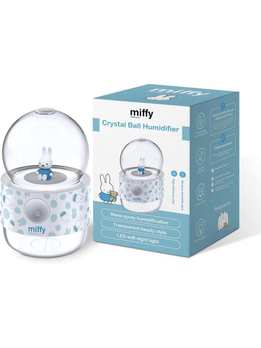 Miffy Crystal Ball Fine Mist Humidifier and Nightlight - Blue